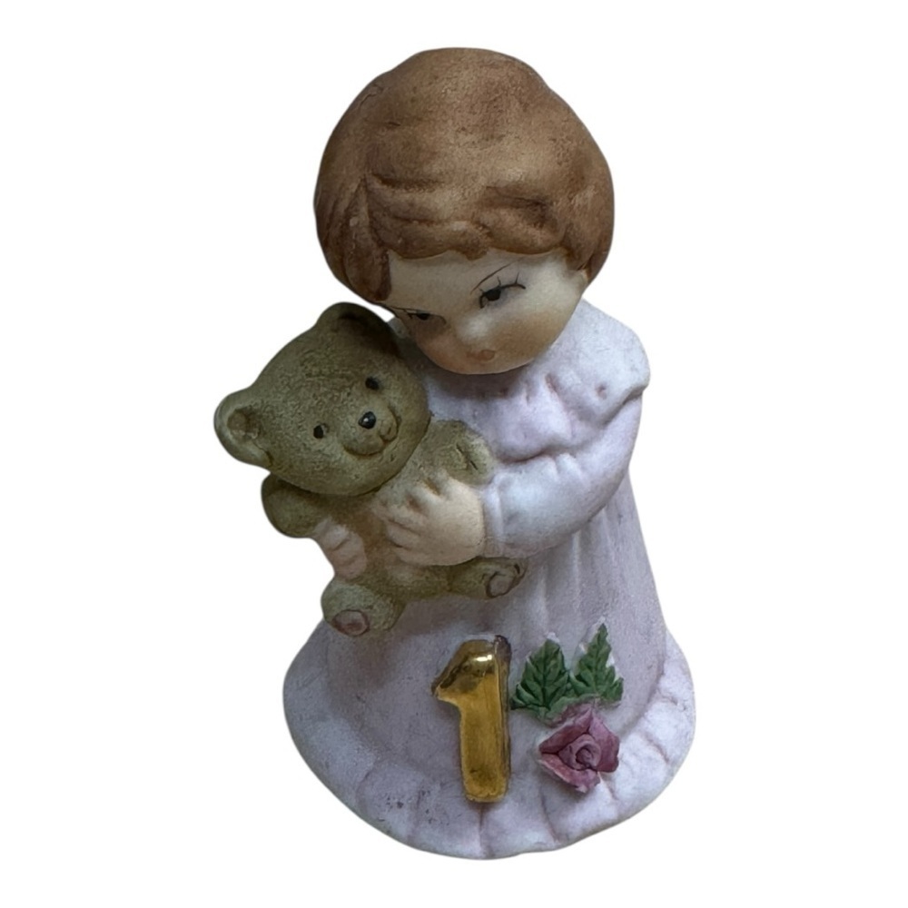 Enesco Growing Up Girls Brunette Age 1 Figurine Collectible Birthday Figure - Picture 2 of 5